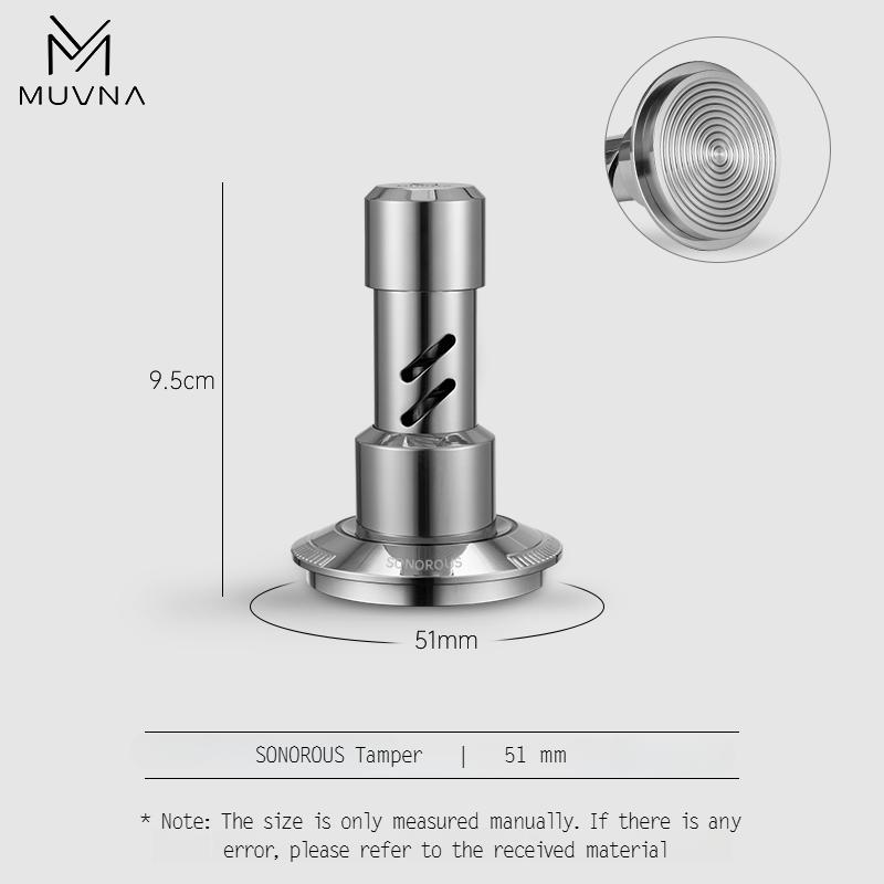 Темпер для эспрессо MUVNA V2, давление 30 фунтов, пружинный тампер для кофе, гравитационный распределитель из нержавеющей стали с адаптивной высотой, новый комплект