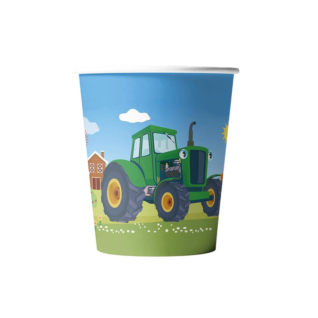 Набор для тематической вечеринки «Трактор» Посуда Скатерть Бумажные тарелки Бумажные стаканы Бумажные салфетки Принадлежности для украшения на день рождения Ранчо