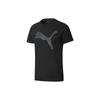 Logo Print Solid Color Crew Neck Short Sleeve T-Shirt Men Tops Black 852308-01