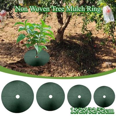 20 шт. Нетканые кольца для мульчирования деревьев Утолщенные многоразовые коврики для борьбы с сорняками вокруг деревьев Защита для деревьев Коврики для защиты от сорняков Круглые тканевые барьеры для корней деревьев