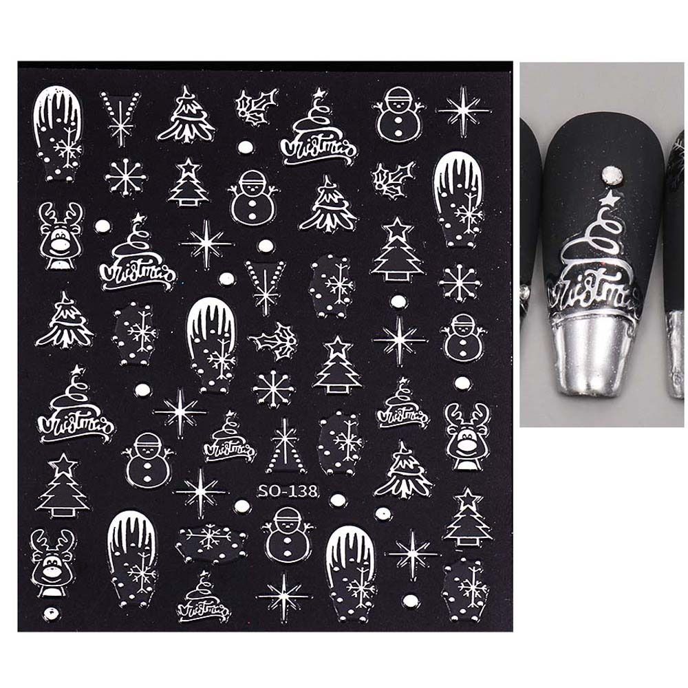 Снежинки Рождественские наклейки для ногтей Санта Клаус Рождественские украшения для ногтей Салон маникюра