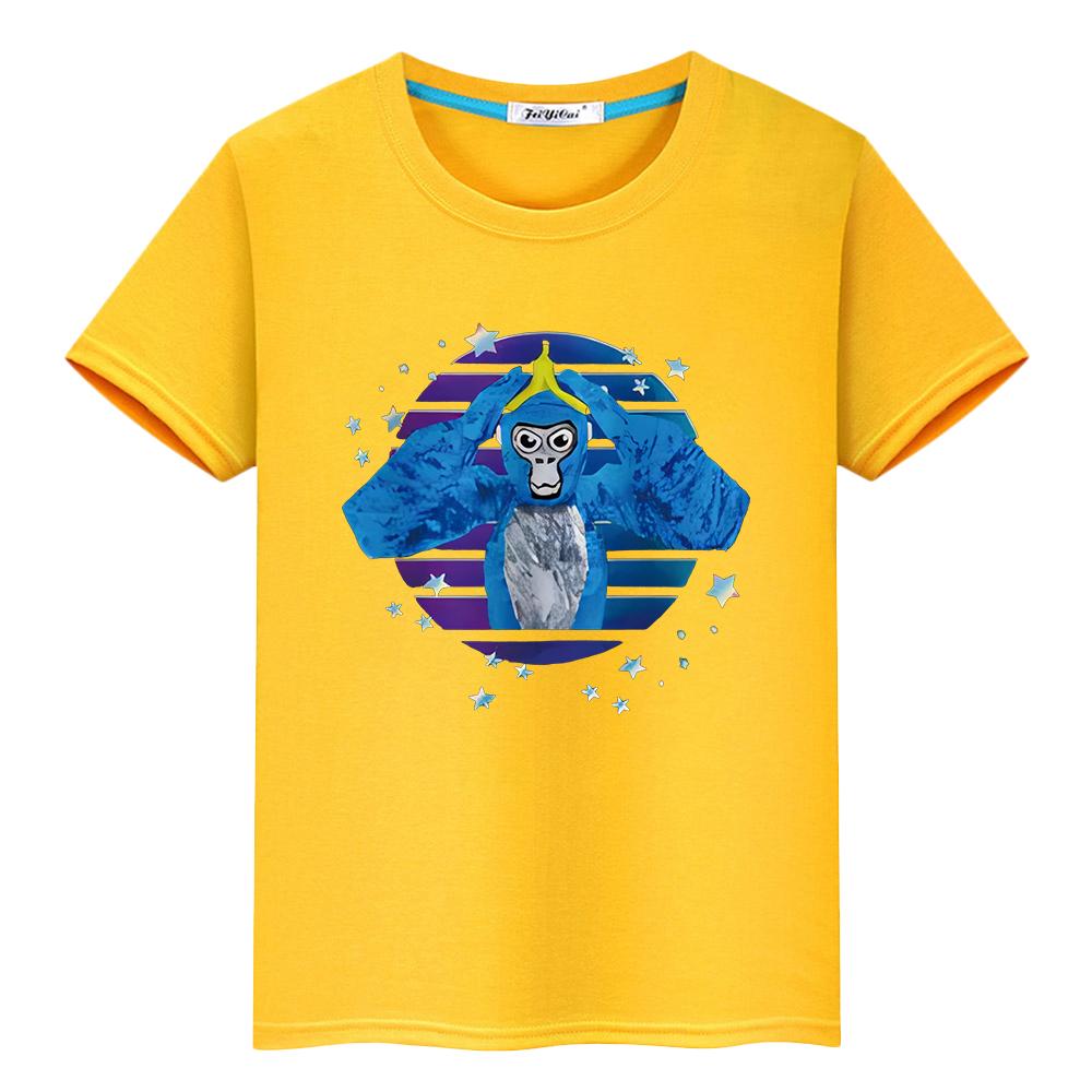 Футболка для детей, мальчик 10 лет, с принтом гориллы, кавайные шорты, 100% хлопок, аниме-топы, футболка с принтом гордости y2k, цельная одежда для девочек