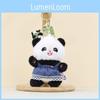 Panda Plush Doll Keychain Pendant Wearing Lace Edged Denim Skirt Design For Kids