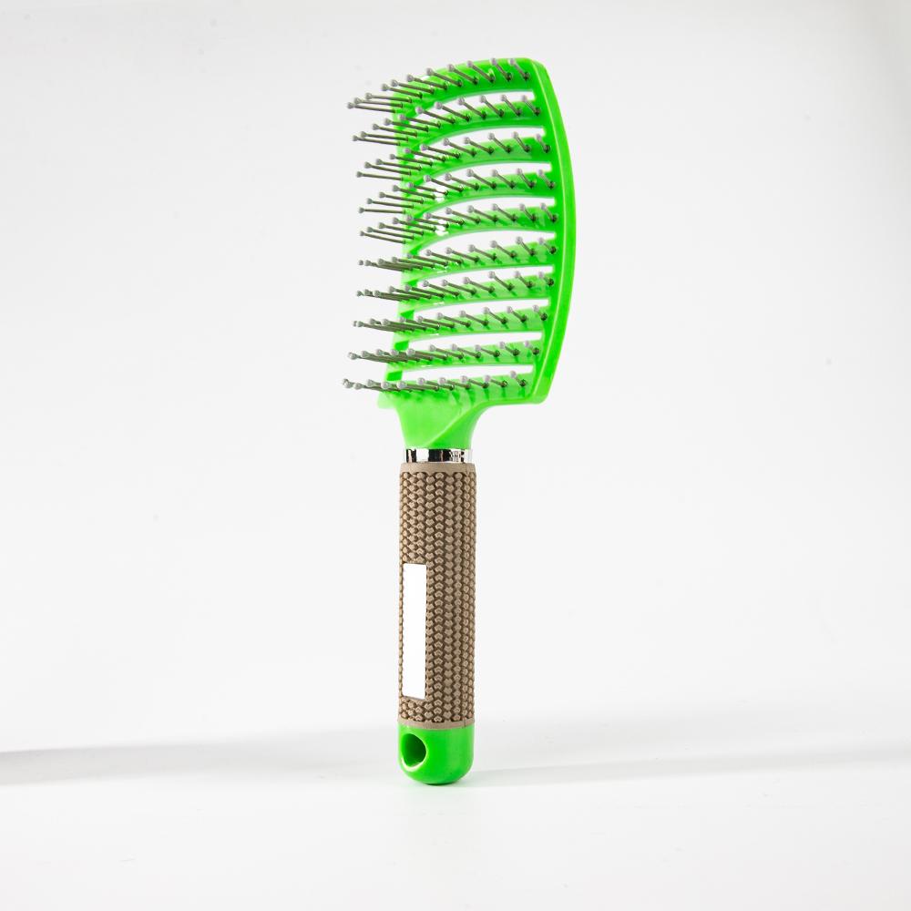 Flexible Anti-Static Hairbrush Scalp Massage Comb Brush Custom LOGO Blow-Drying Hair Styling Curved Detangling Vent Hair Brush