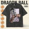 2026 New DBZ Vintage Men's Washed T-Shirt Polyester Ultimate Forms Print Daily Sports Tee Summer High-quality Streetwear