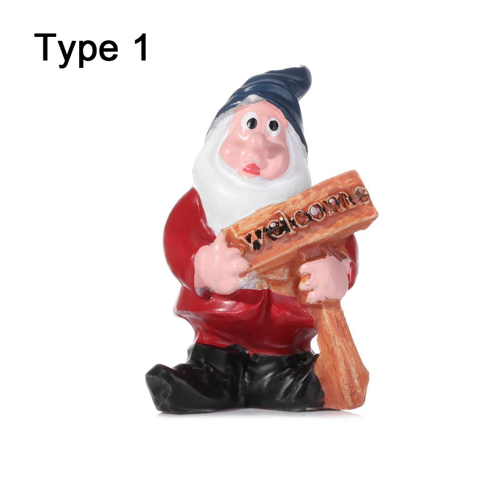 Hand-painted Fairy Garden Gnomes Desktop Decoration Miniature Dwarfs Statue Mini Gnome Figurines