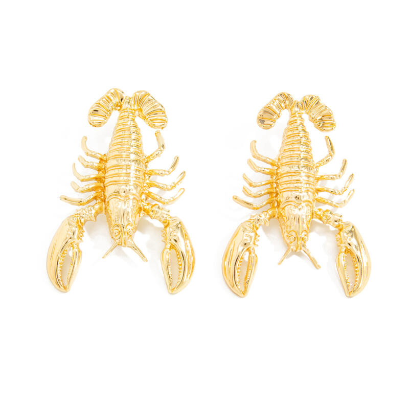 Bohemian Personalized Metal Large Lobster Earrings for Women Ladies Marine Creatures Vacation Travel Earrings Jewelry Wholesale