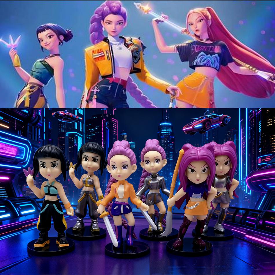 6 шт./Набор K-pop Фигурка Модель Игрушка Охотники на Демонов ПВХ Мультяшная Игровая Периферия Настольное Украшение Коллекционные Фигурки Модель Игрушка Для Ребенка