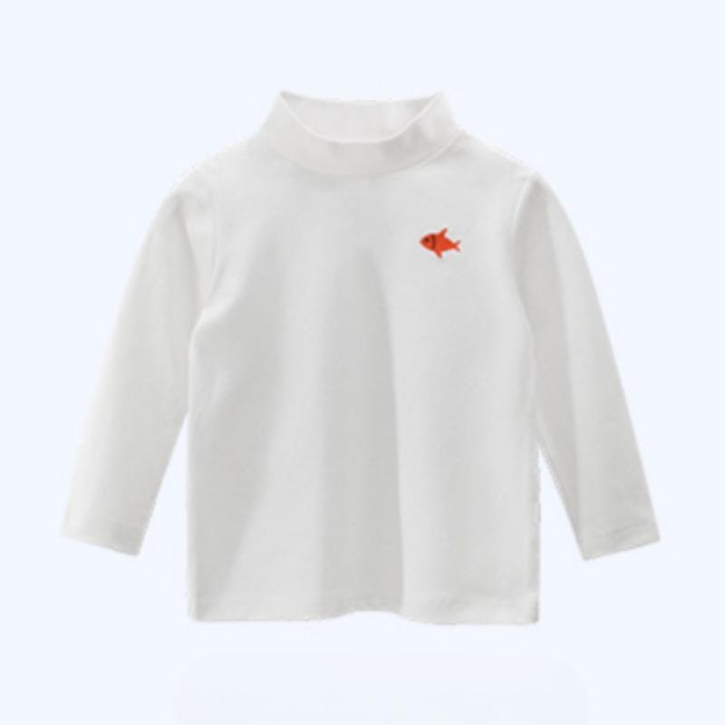 Весенняя детская одежда, новая футболка с длинным рукавом и высоким воротником