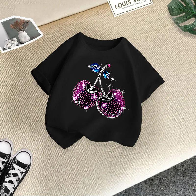 Children's Casual Short-sleeved T-shirt - Summer Girl's Cute Cherry T-shirt