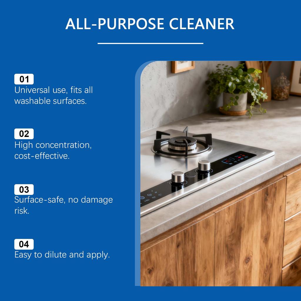 All Purpose Cleaner Multipurpose Cleaning Solution Mild Safety Formula for Home Kitchen Bathroom Office Surfaces 30ml Bottle