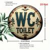Металлическая табличка Туалет WC Винтажная Рустикальная Круглая Ванная Комната Домашний Декор Фермерский Дом