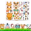 6Pcs Children Make Your Own Animal Stickers Cartoon Panda Puppy Cow Giraffe Puzzle Stickers DIY Craft Toy Boys Make-A-Face Stickers