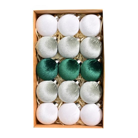 15 Pcs Christmas Ball Ornaments Lightweight Shatterproof Velvet Balls Reusable Festive Hanging Decorations for Home Xmas Tree