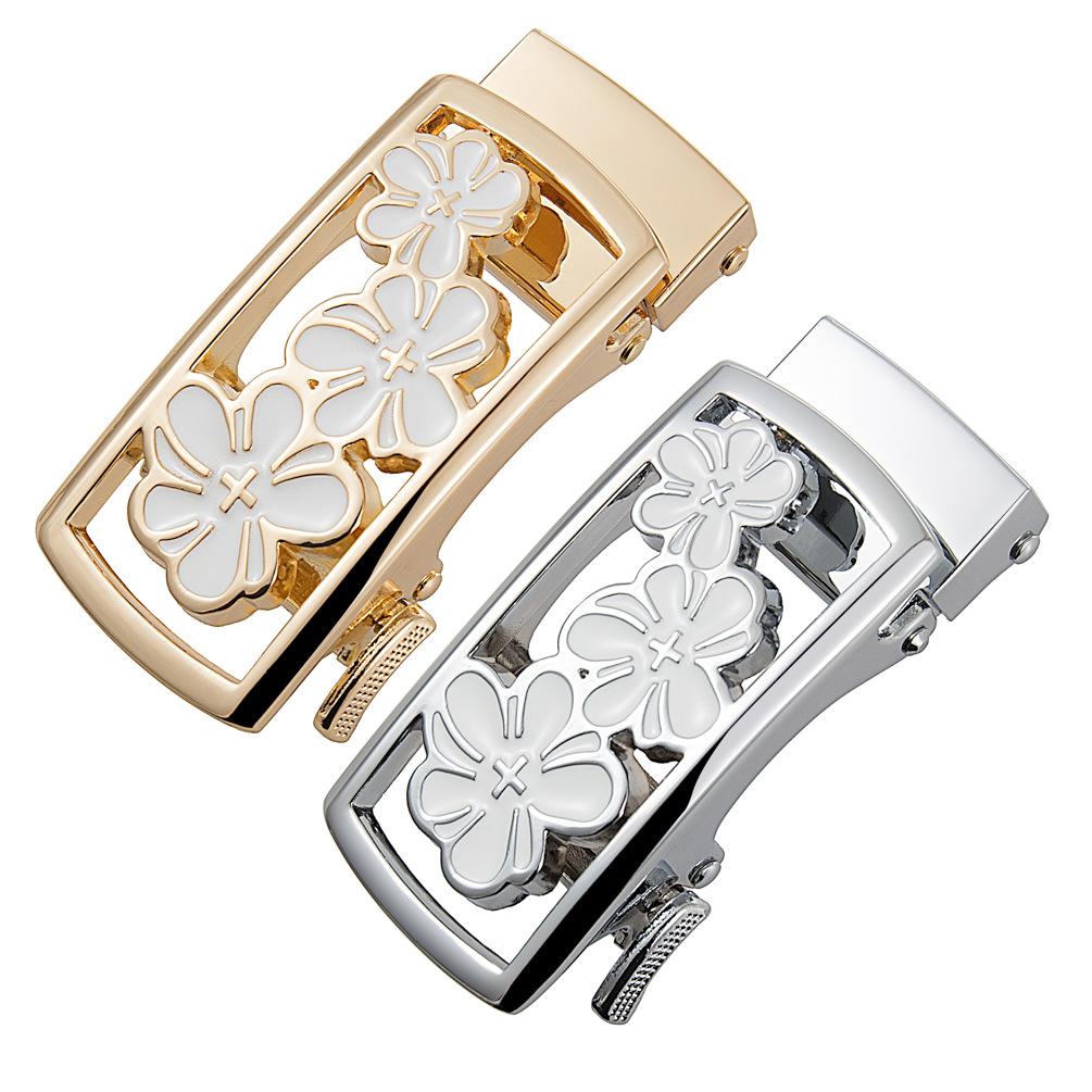 Luxury Rhinestone Belt Buckle Women's Letter Alloy Buckle Versatile Stylish Belt Accessories 2.5cm