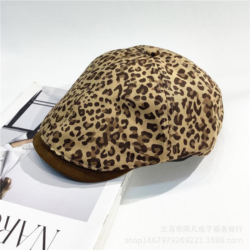 Retro leopard print forward hat female new Spice Girl early autumn cap temperament versatile painter beret