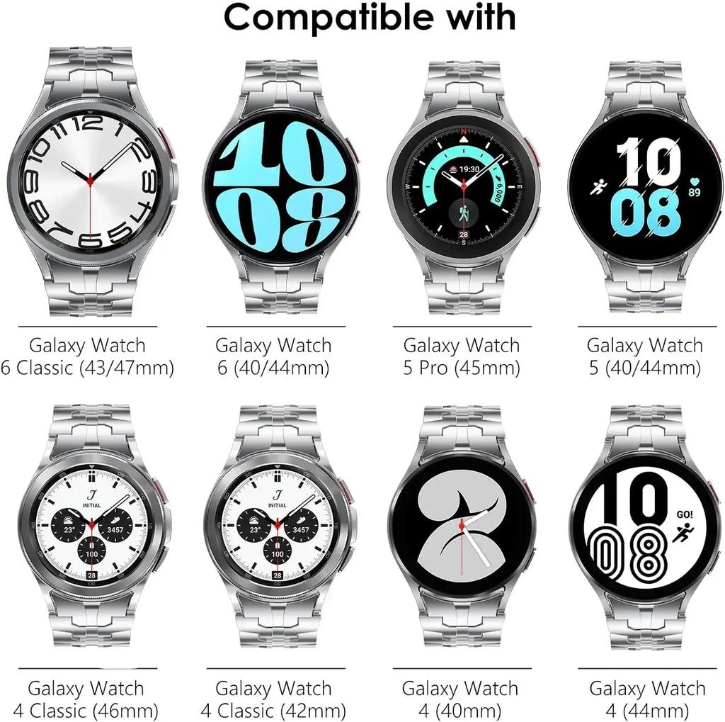 Stainless Steel Strap for Samsung Galaxy Watch 7 6 5 4 Classic 47mm 43mm 42 46mm 45mm No Gaps Metal Band 40mm 44mm Link Bracelet