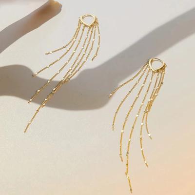 Серьги из стерлингового серебра 925 пробы с пайетками и кисточками Love Tassel, модные, простые, корейские, для похудения, длинные, модные, для ушей