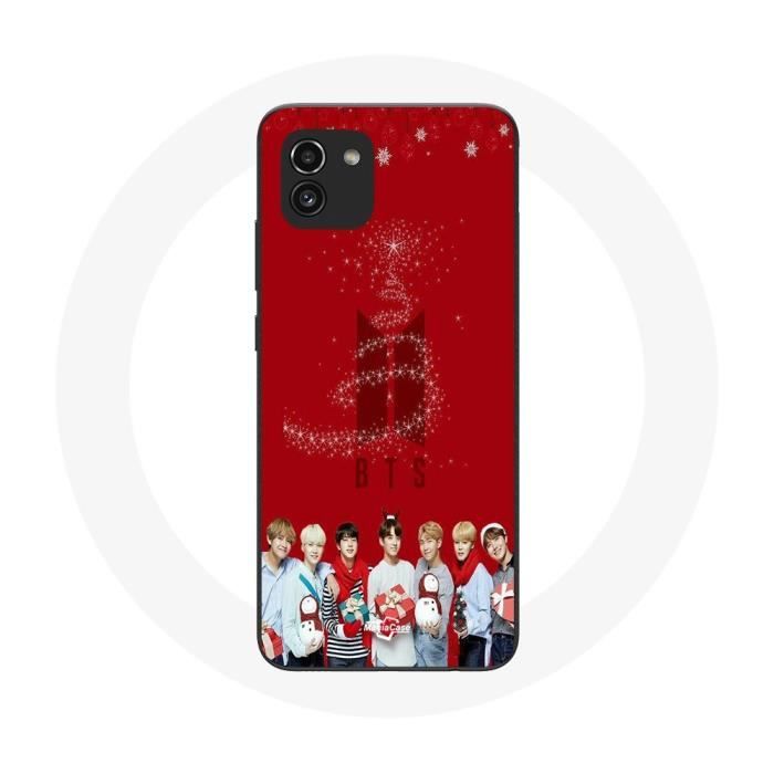 Coque de Protection - BTS - Samsung Galaxy A03 - Souple - Rouge - Cadeau de Noël 2023