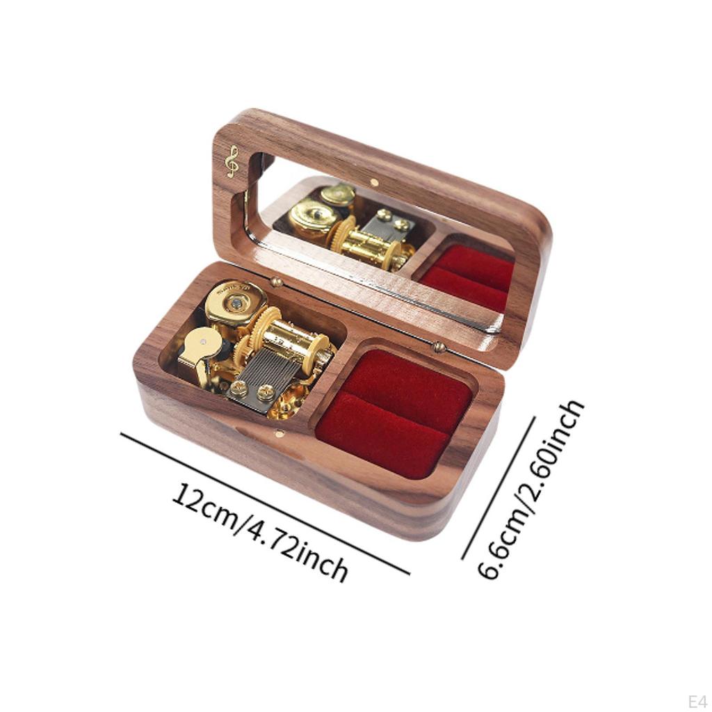 Шкатулка для обручального кольца, деревянная музыкальная шкатулка для украшений, шкатулка для предложения руки и сердца, музыкальная на годовщину,