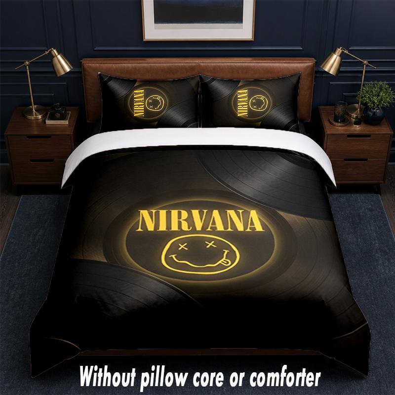 Nirvana Design Bed Bedding Set 1 Duvet Cover + 2 Pillowcases Soft Breathable Household Bed Linens