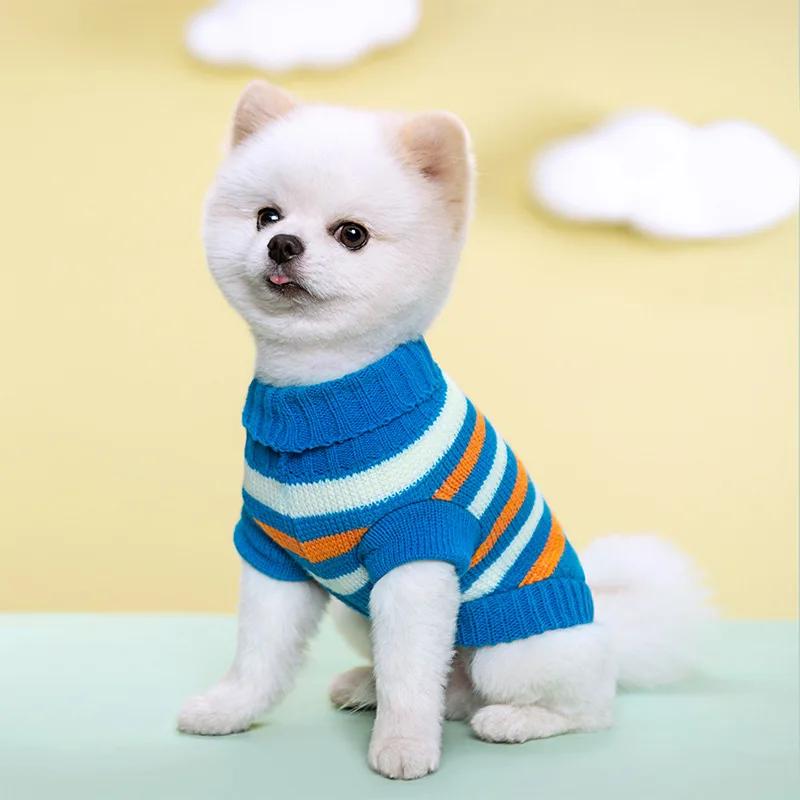Autumn Winter Colorful Pet Cat Dog Sweater Warm Coat For Small Medium Dogs Kitten Pullover Puppy Knitwear Warm Pet Dogs Clothes