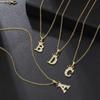 Unisex A-Z Alphabet Pendant Gifts Vintage Chain Punk Necklaces Fashion Crown Jewelry Accessories Crystal Zircon New Hip-Hop Style