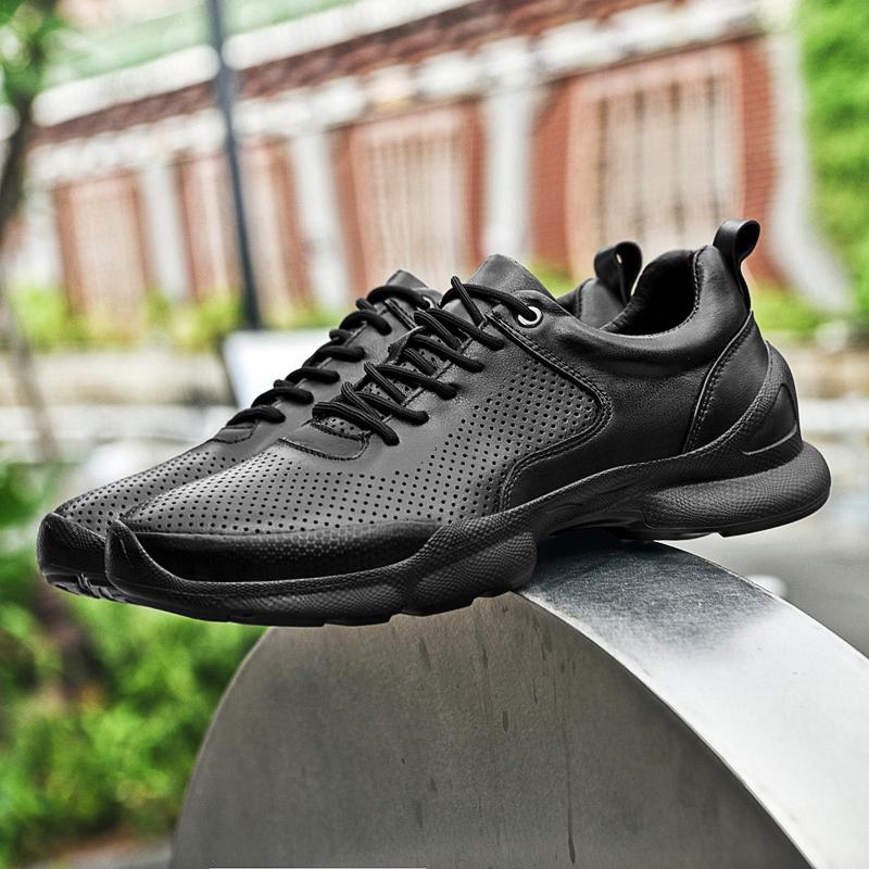 Fashion Stylish Trend Men's Walking Shoes Genuine Leather Sports Footwear Fashion Male Casual Shoes Non-Slip Running Sneakers Trainers