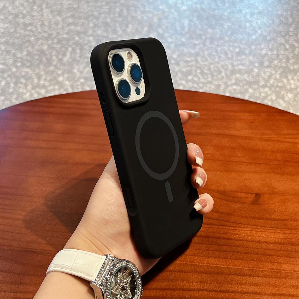 For iPhone 16 Pro Max Case Compatible with MagSafe Liquid Silicone+PC Anti-Scratch Phone Cover