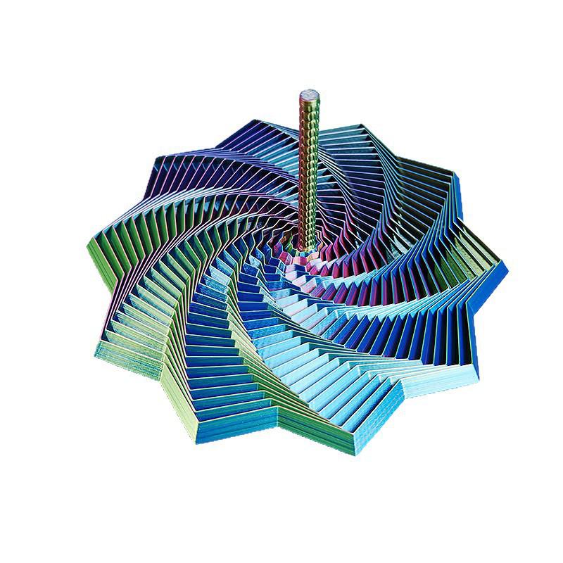 Спиральная башня-редиска, напечатанная на 3D-принтере: Складная звезда с ручкой