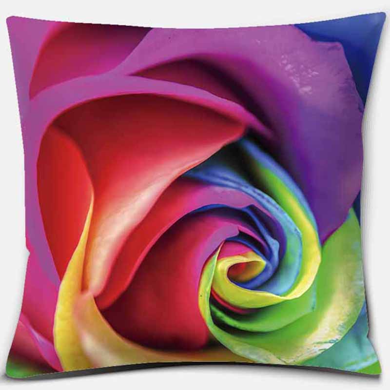 Квадратная наволочка с радужным принтом, домашний декор, автомобильный диван, наволочка