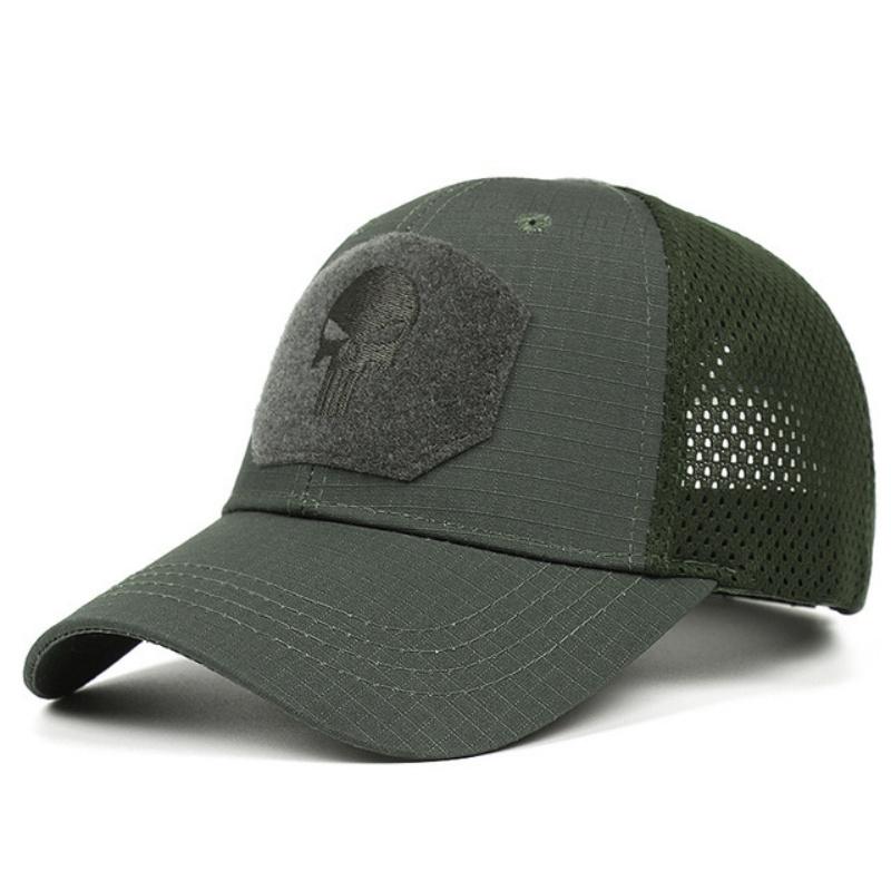 Unisex Skull Embroidered Top with Patch Breathable Baseball Caps Spring and Autumn Outdoor Adjustable Casual Hat Sunscreen Hat