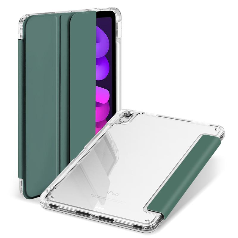 Прозрачный кристальный чехол-планшет с держателем для стилуса для iPad Mini 6 7 (А17 Про) Чехлы-книжки с магнитной застежкой и подставкой для 8,3'' A2568 из ПУ-кожи