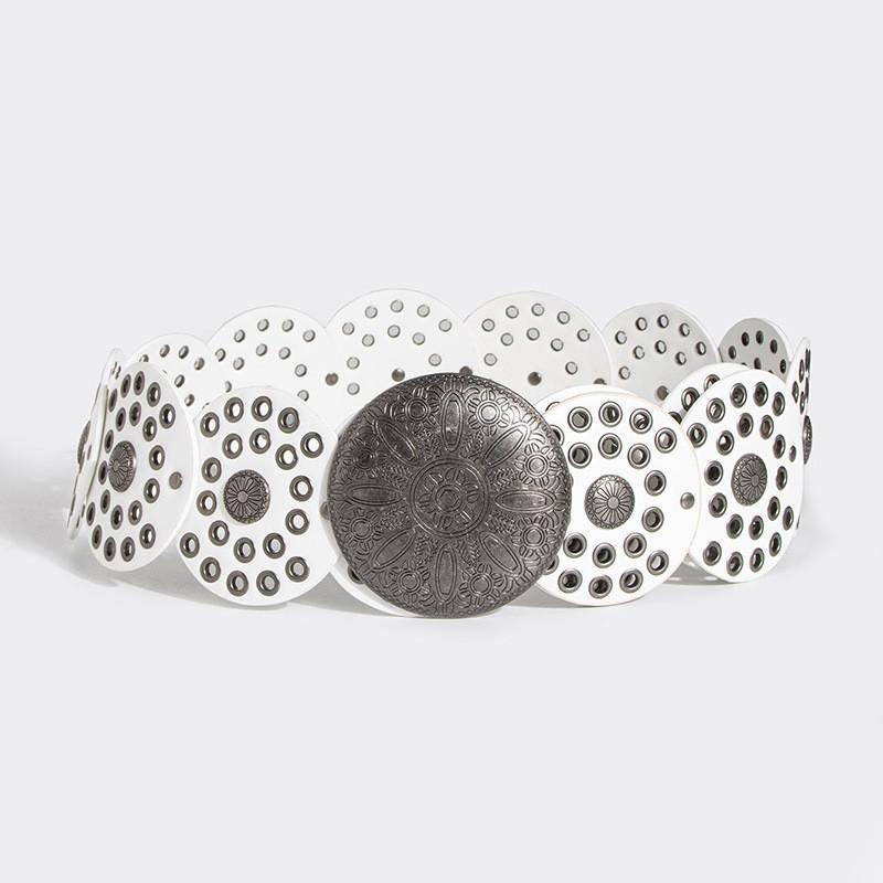 Винтажный Широкий Панк-Пояс С Заклепками и Люверсами Для Модной Уличной Одежды