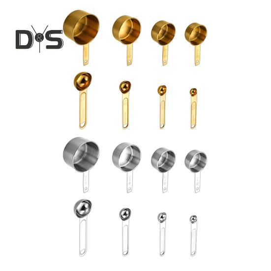 Набор мерных ложек из нержавеющей стали, двойные весы, эргономичная ручка, мерный стакан для точных измерений при выпечке, домашняя кухня, пекарня