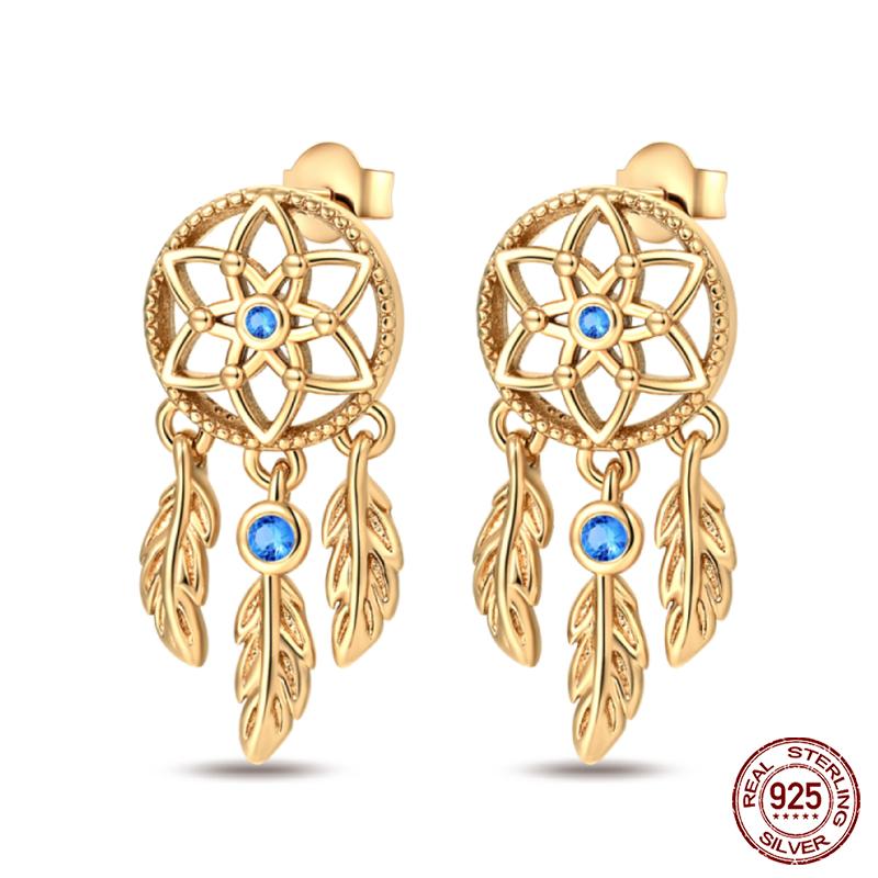 Серьги-ловец снов из серебра 925 пробы для женщин Изысканные циркониевые гвоздики-карпы Модные ювелирные изделия Подарок