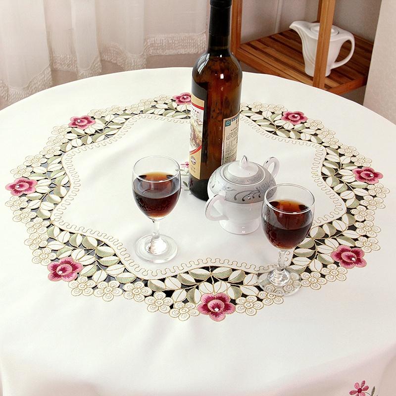 Round Table Cloth Europe Pastoral Embroidered Tablecloth Hotel Dining Table Cover Carbinet Cover Wedding Decoration House Towel