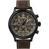 Timex Expedition Field Chronograph Men's Watch T49905 with Black Dial and Brown Leather Strap (Officially Imported)