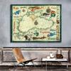 Vintage Map, Educational Map, Wall Decor Home Decor,Study,Geographical Tools,Tourism/education Tools