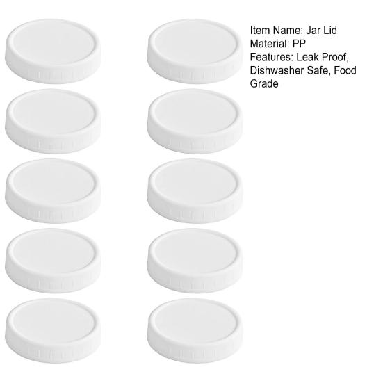 10 шт. 70/86 мм Широкогорлая крышка для банки Мейсона Многоразовая Герметичная Белая крышка для консервирования Безопасная для посудомоечной машины Пищевая герметичная крышка для банки Верхняя крышка