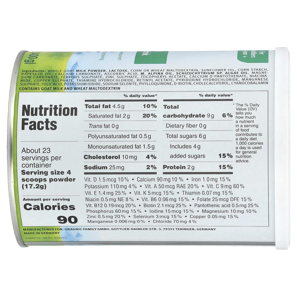 Holle Goat Drink for Toddlers, Ages 1+, 400 G (14.1 Oz)