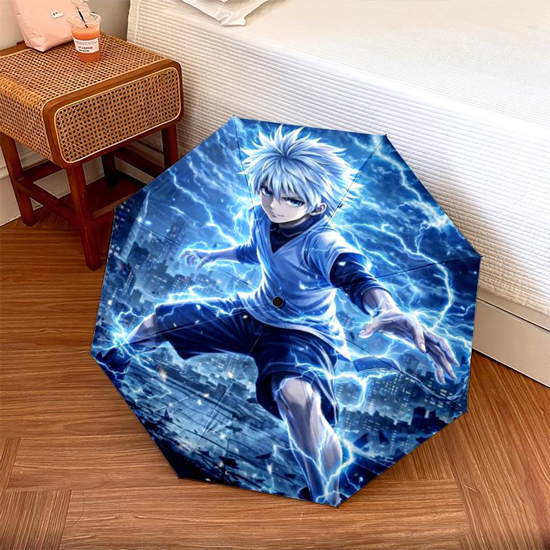 1 шт. Автоматический зонт Hunter X Hunter - Подходит для путешествий, улицы, портативный зонт, подарок на день рождения, повседневные принадлежности