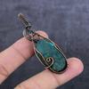 Natural Tibetan Turquoise Gemstone Copper Wire Wrap Jewelry Pendant 2.64" v4O79