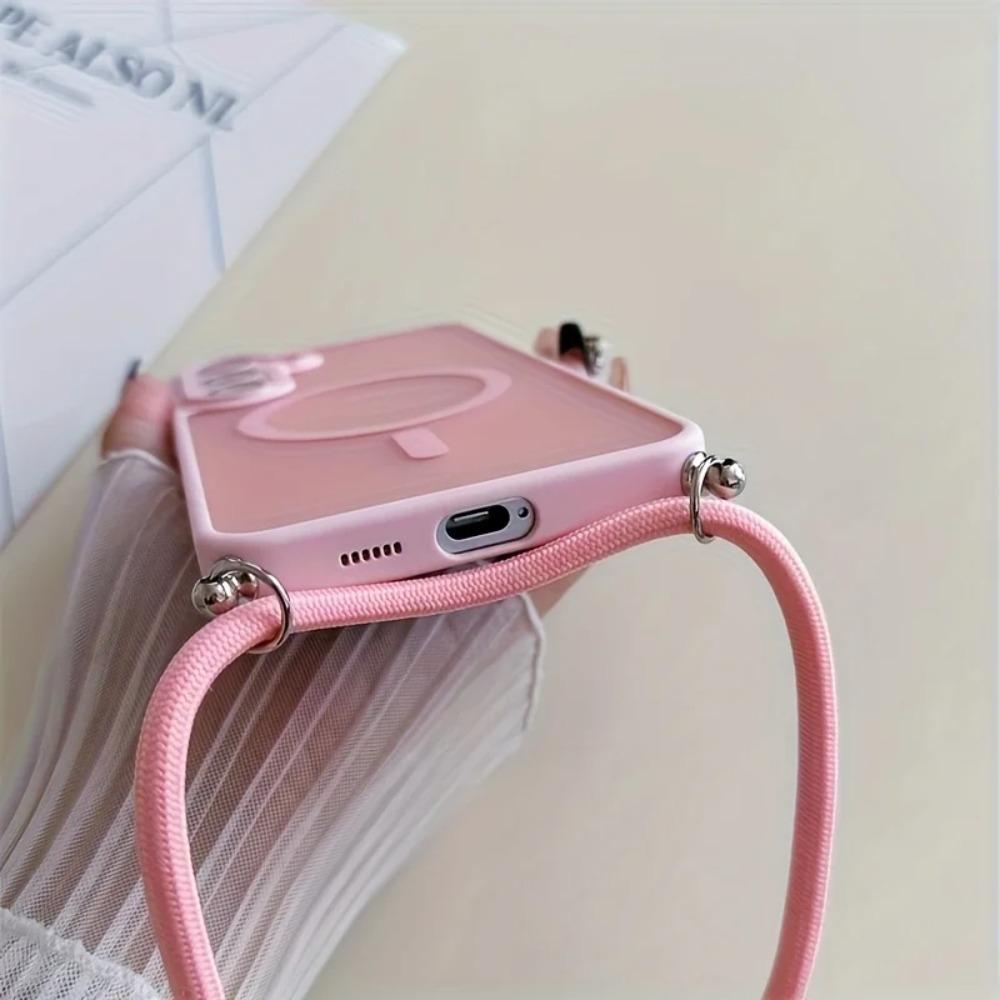 Magnetic Hard PC Case For Samsung Galaxy S26 S25 Edge S24 FE S23 Ultra Plus For Magsafe Shockproof Cover With Crossbody Lanyard