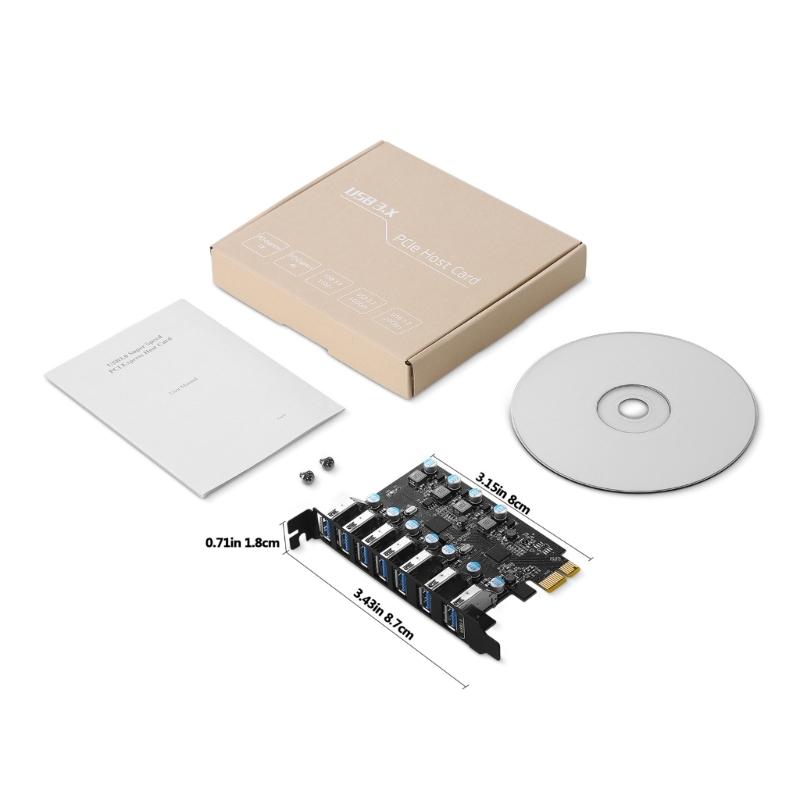 Внутренний USB-конвертер-хаб PCI-E на 7-портовый USB3.0 адаптер расширения для настольного ПК хост-карта поддержка 10/8/7/XP-