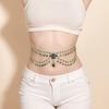 Waist Chain with Double-Layer Design Adjustable Buckle Golden Coin Tassel Decoration Waist
