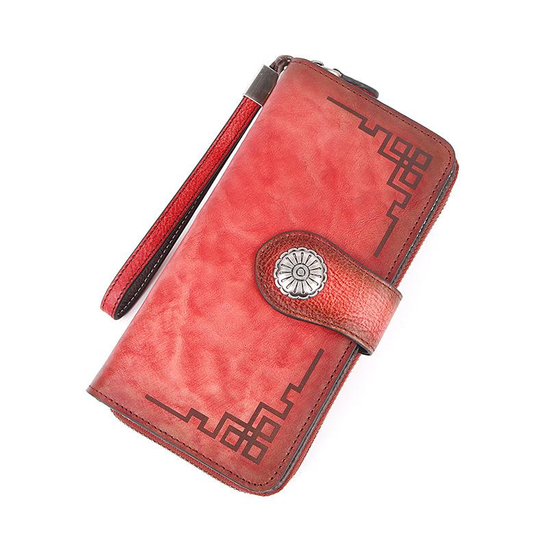Johnature Винтажные женские кошельки и кошельки, кошелек для телефона из натуральной кожи, повседневный мягкий кошелек из воловьей кожи, держатель для карт