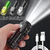 3 LED Bulbs Strong Flashlight Multi-functional USB Charging Compact Mini Portable Outdoor Fixed Focus Long Range Torch