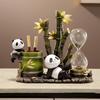 Panda Hourglass Bamboo Pen Holder