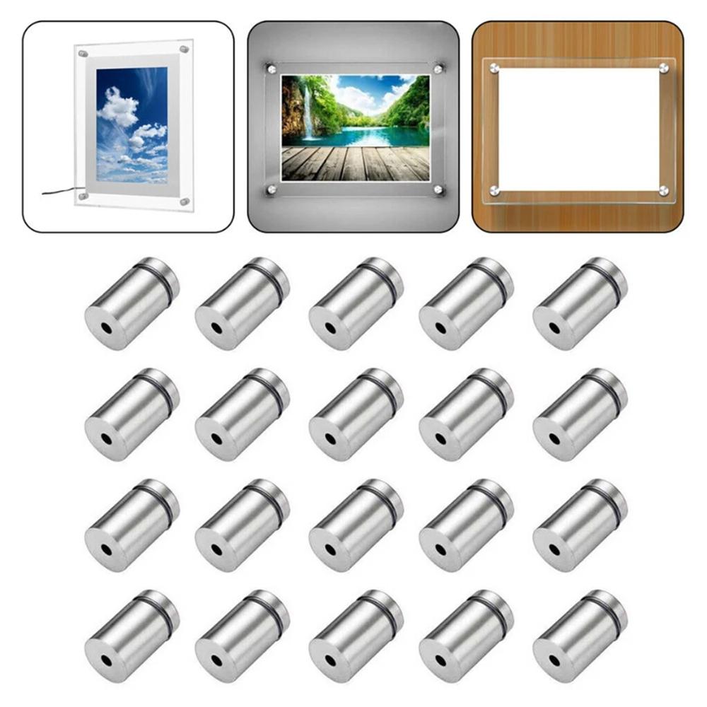 50/40/20 Packs Sign Standoff Screws Advertising Screws Stainless Steel Wall Standoff Mounts Glass Acrylic Nail For Glass Artwork